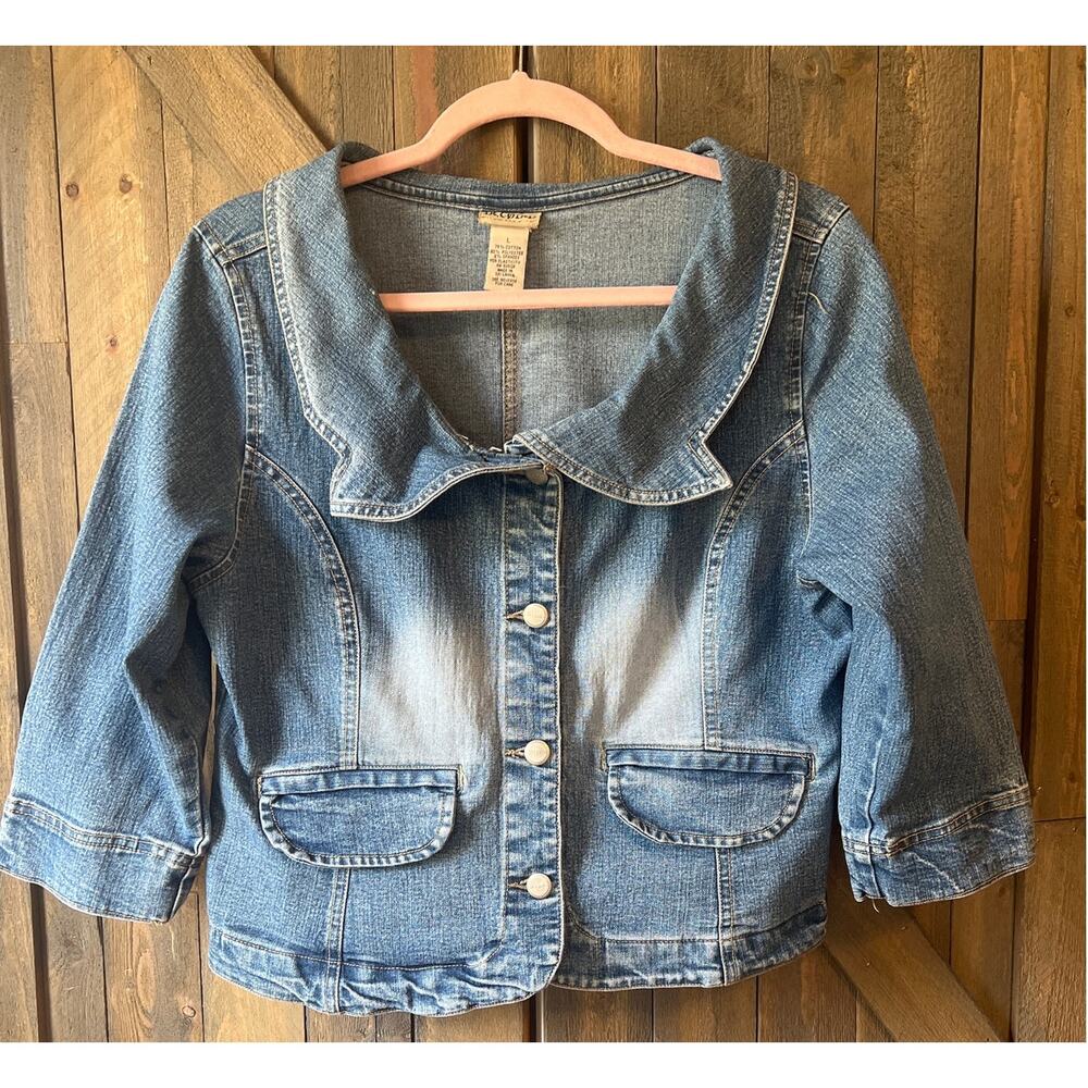Vintage De Coded Denim Peter Pan Collar Jacket
